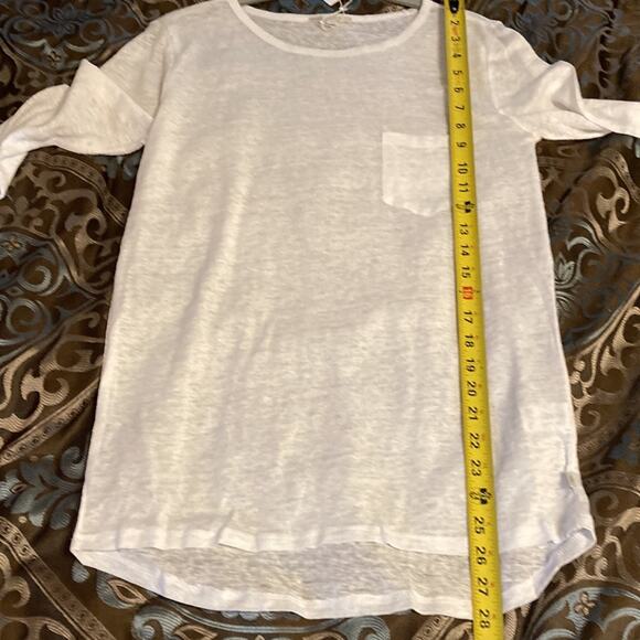 NWT Onia Madison Long Sleeve Linen Pocket Tee Sz Small in White - Picture 8 of 11